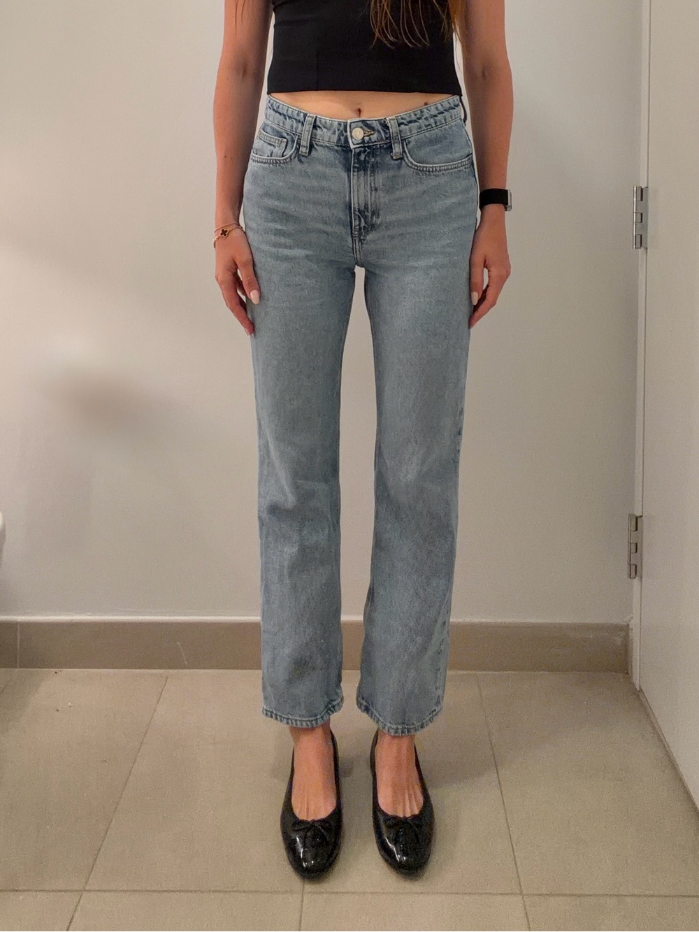 Mango Straight Leg Jeans in Light Blue